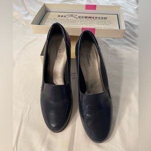 Classic navy leather loafers